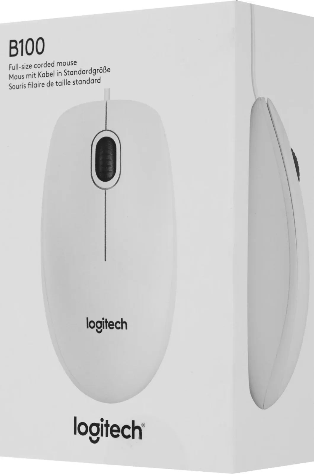 Мышь Logitech B100 белый оптическая 1000dpi USB 2but 910-003360 - фото 8