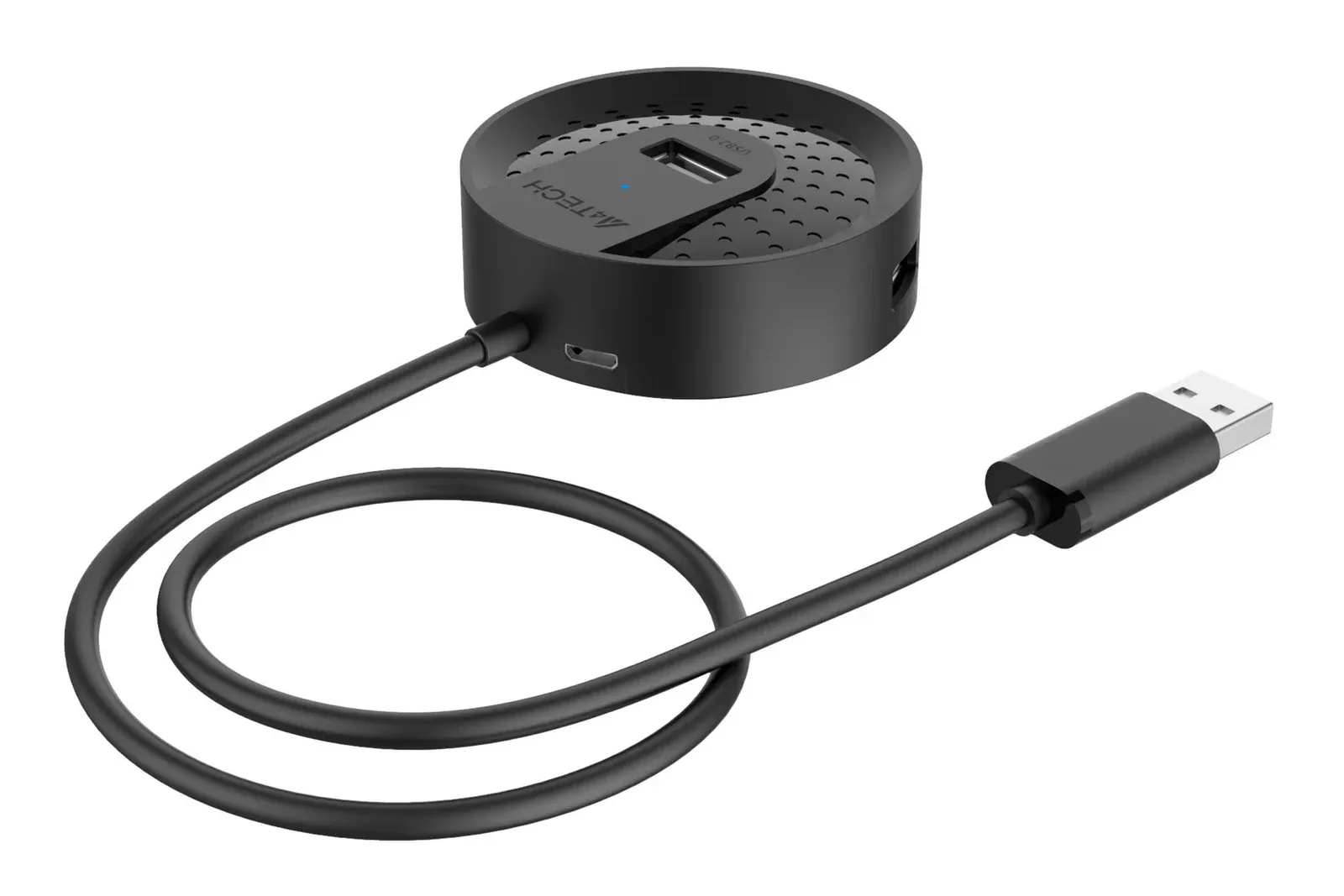 Разветвитель USB 2.0 A4Tech HUB-20 4порт. черный - фото 2