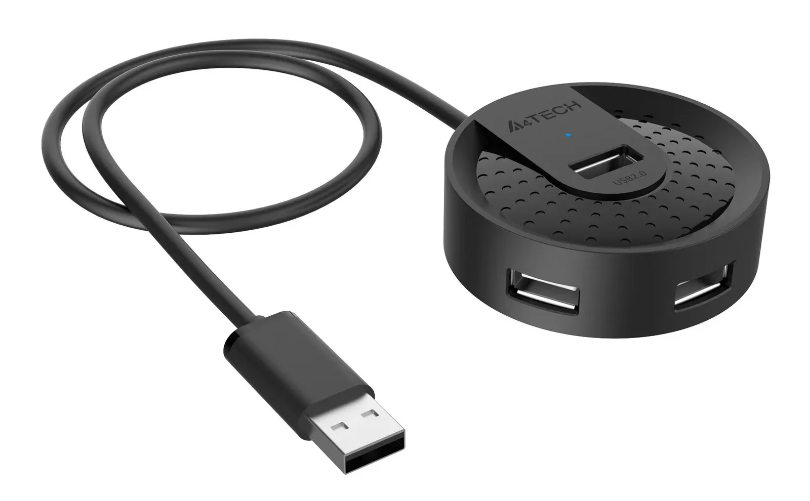 Разветвитель USB 2.0 A4Tech HUB-20 4порт. черный - фото 3