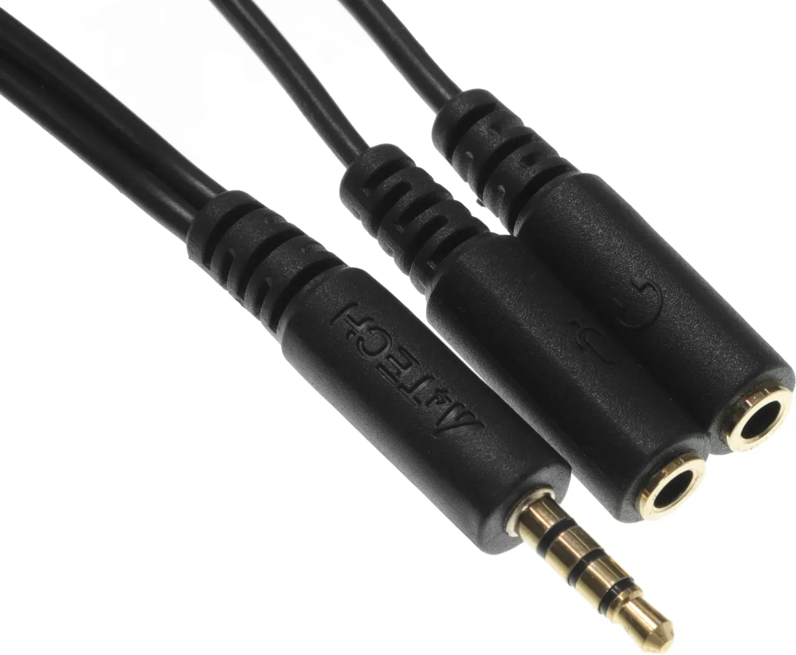 Адаптер аудио A4Tech AD-3P 2xJack 3.5 f/Jack 3.5 m 0.2м. черный - фото 2
