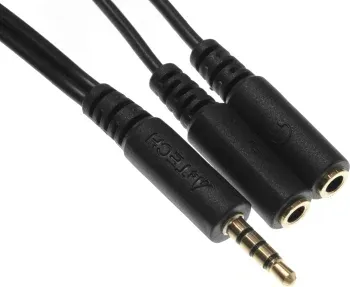 Адаптер аудио A4Tech AD-3P 2xJack 3.5 f/Jack 3.5 m 0.2м. черный - фото 5