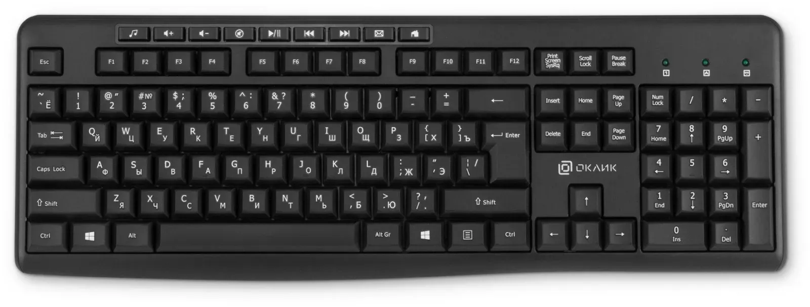 Клавиатуры OKLICK K225W черный