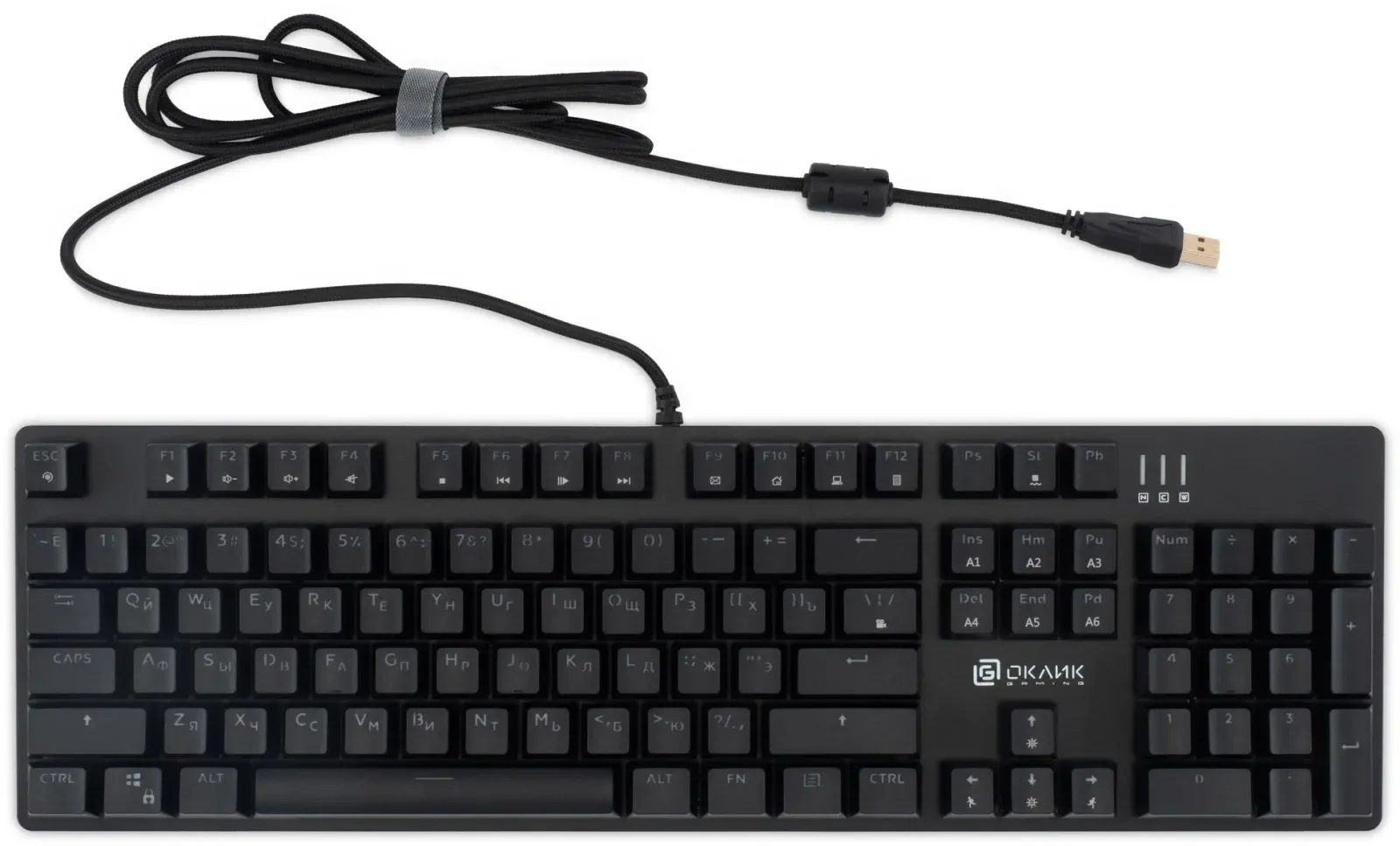 Клавиатура Оклик 990 G2 механическая черный USB Multimedia for gamer LED 1875240 кабель 1.8м - фото 6