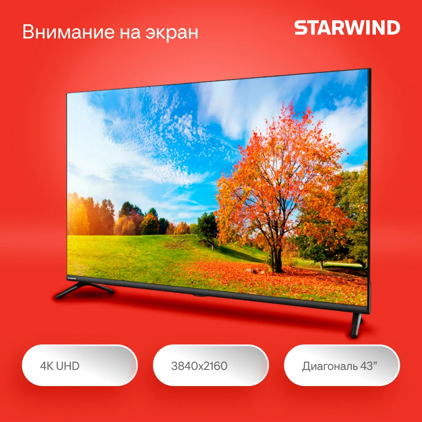 Телевизор LED Starwind 43 SW-LED43UG405 Яндекс.ТВ Frameless черный 4K Ultra HD 60Hz DVB-T DVB-T2 DVB-C DVB-S DVB-S2 USB WiFi Smart TV - фото 7