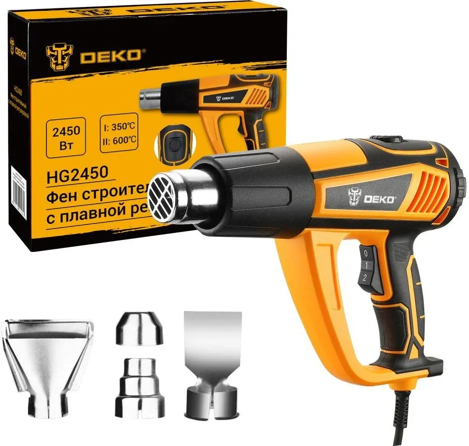 Технический фен Deko HG2450 2450Вт темп.350/600С 063-4335 - фото 5
