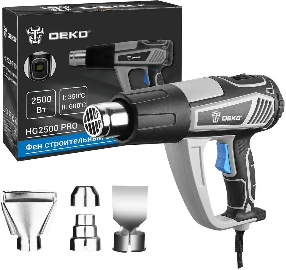 Технический фен Deko HG2500 PRO 2500Вт темп.350/600С 063-4336 - фото 3
