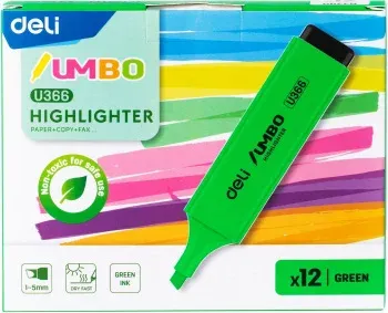 Текстовыделитель Deli EU366-GN Jumbo скошенный пиш. наконечник 1-5мм зеленый - фото 8