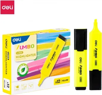 Текстовыделитель Deli EU366-YL Jumbo скошенный пиш. наконечник 1-5мм желтый - фото 8