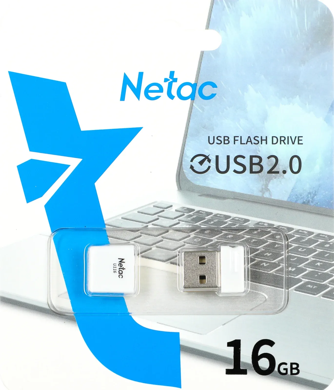 Флеш Диск Netac 16Gb U116 NT03U116N-016G-20WH USB2.0 белый, 16 ГБ - фото 6