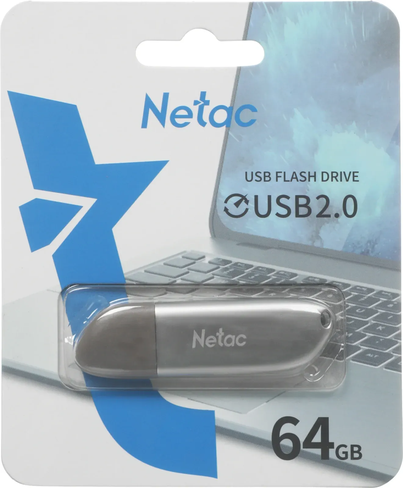 Флеш Диск Netac 64Gb U352 NT03U352N-064G-20PN USB2.0 серебристый, 64 ГБ - фото 6