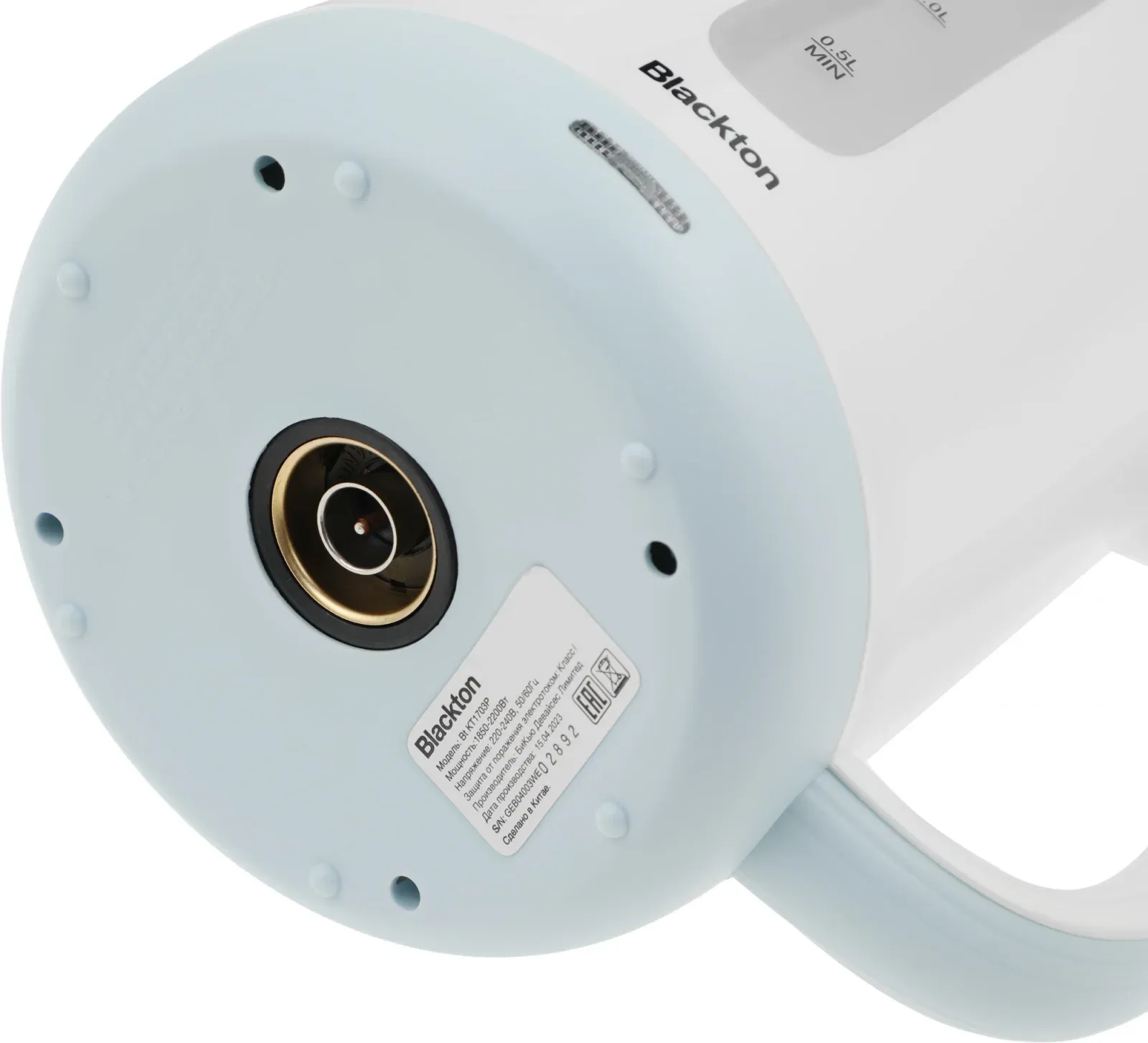 Чайник электрический Blackton Bt KT1703P 1.7л. 2200Вт белый/голубой корпус: пластик 86185603 - фото 7