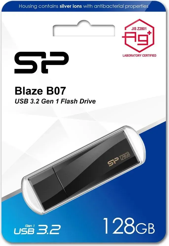 Флеш Диск Silicon Power 128Gb Blaze B07 SP128GBUF3B07V1K USB3.2 черный, 128 ГБ - фото 2