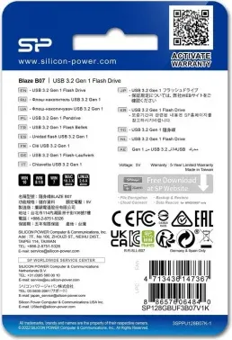 Флеш Диск Silicon Power 128Gb Blaze B07 SP128GBUF3B07V1K USB3.2 черный, 128 ГБ - фото 8
