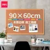 Доска пробковая Deli 8764 пробка желтый 60x90см деревянная рама - фото 3