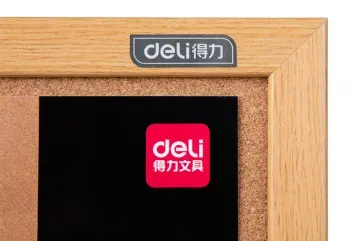 Доска пробковая Deli 8765 пробка желтый 90x120см деревянная рама - фото 8