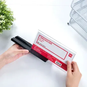 Информационная табличка Deli 50867 10x20см настольная прямоугольная прозрачный упак.:1шт - фото 8