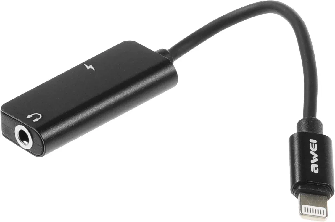 Переходник аудио Premier AWEI lightning/Jack 3.5 f 0.1м. черный CL-121 - фото 4