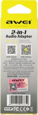 Переходник аудио Premier AWEI lightning/Jack 3.5 f 0.1м. черный CL-121 - фото 8
