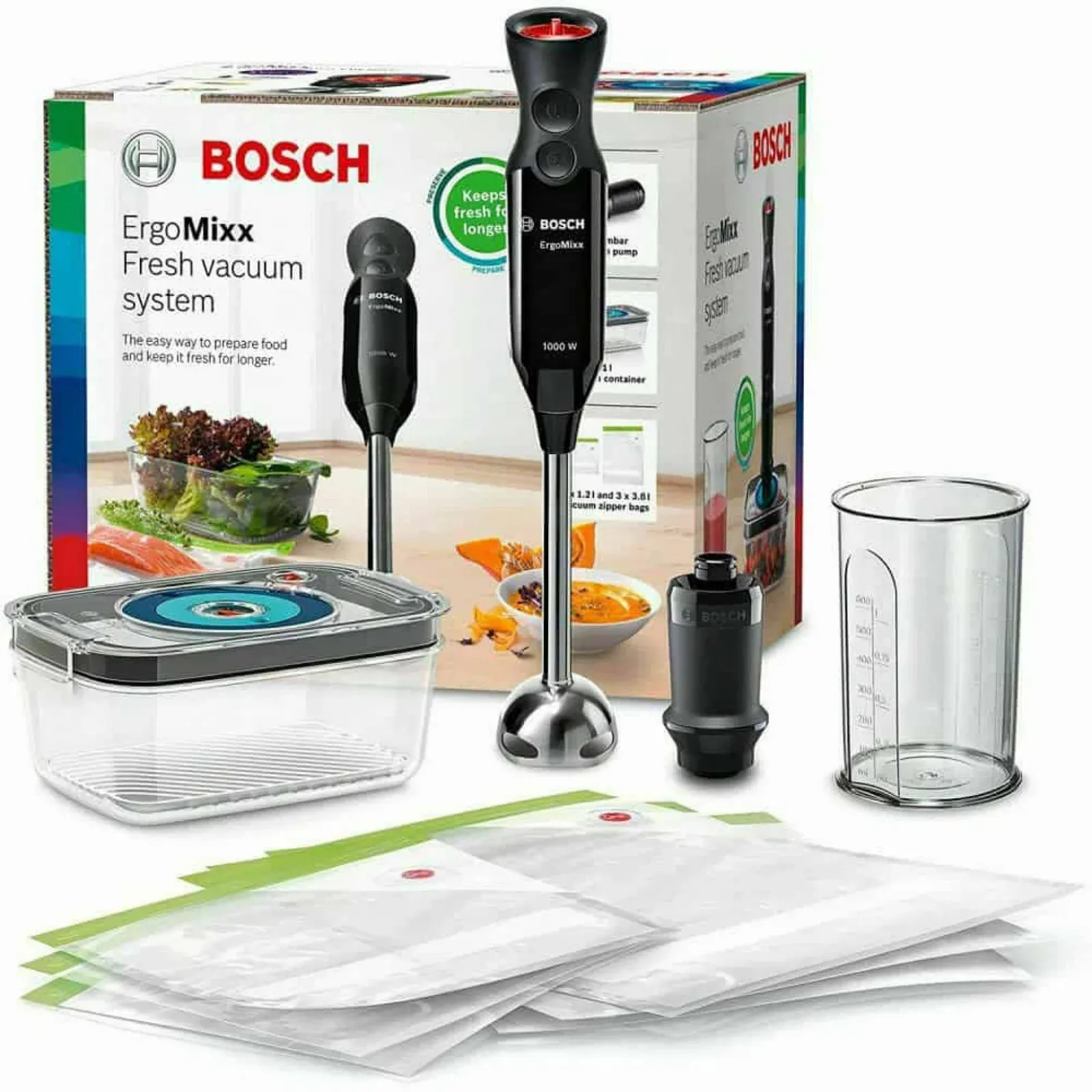 Блендер погружной Bosch ErgoMixx MS6CB61V1 1000Вт черный - фото 2