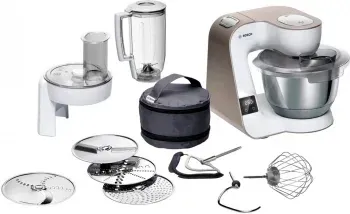 Кухонная машина Bosch Mum5 MUM5X планетар.вращ. 1000Вт белый/бежевый - фото 3