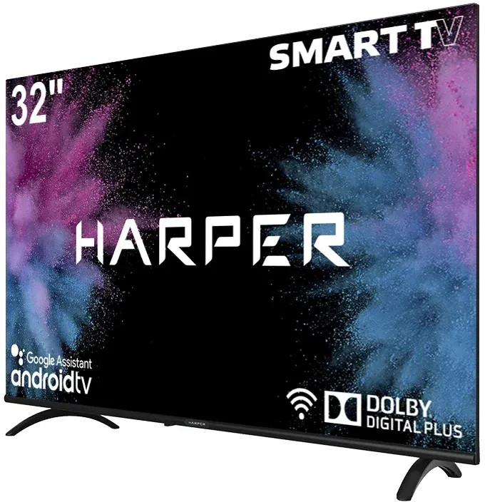 Телевизор LED Harper 32 32R720TS Android TV черный HD 60Hz DVB-T DVB-T2 DVB-C DVB-C2 DVB-S DVB-S2 USB WiFi Smart TV - фото 2