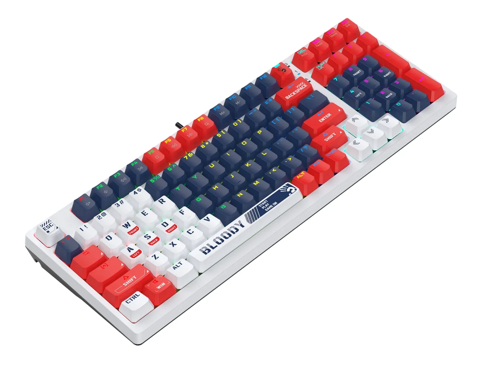 Клавиатура A4Tech S98 механическая синий USB for gamer LED SPORTS NAVY кабель 1.8м - фото 4