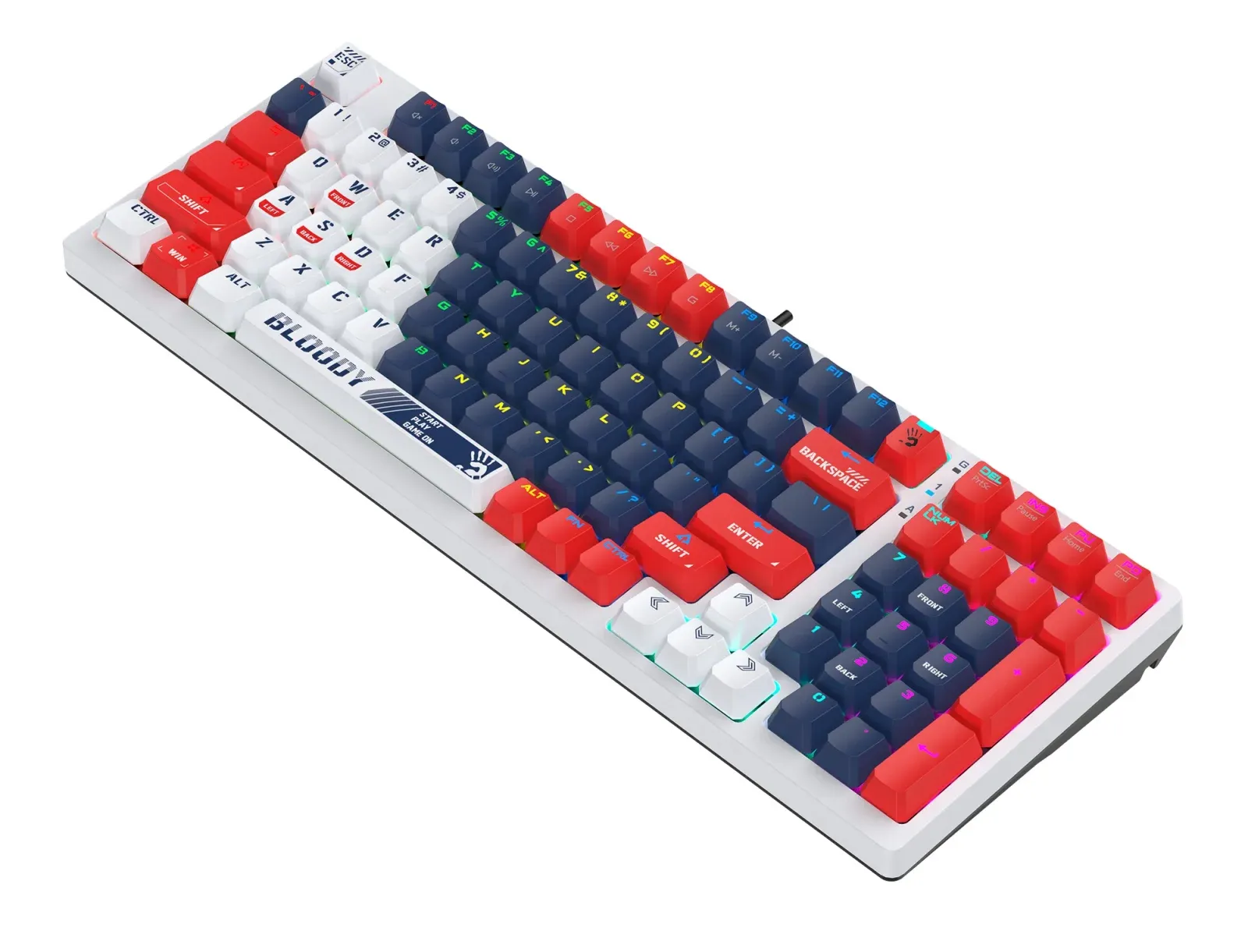 Клавиатура A4Tech S98 механическая синий USB for gamer LED SPORTS NAVY кабель 1.8м - фото 5