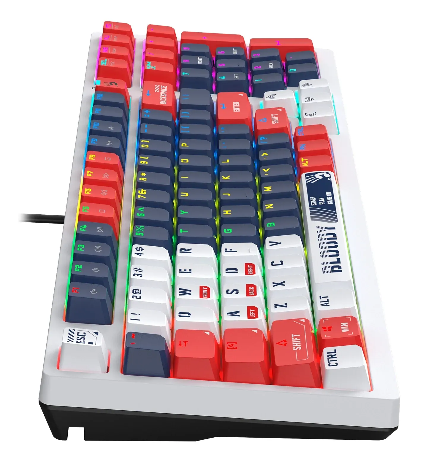 Клавиатура A4Tech S98 механическая синий USB for gamer LED SPORTS NAVY кабель 1.8м - фото 8