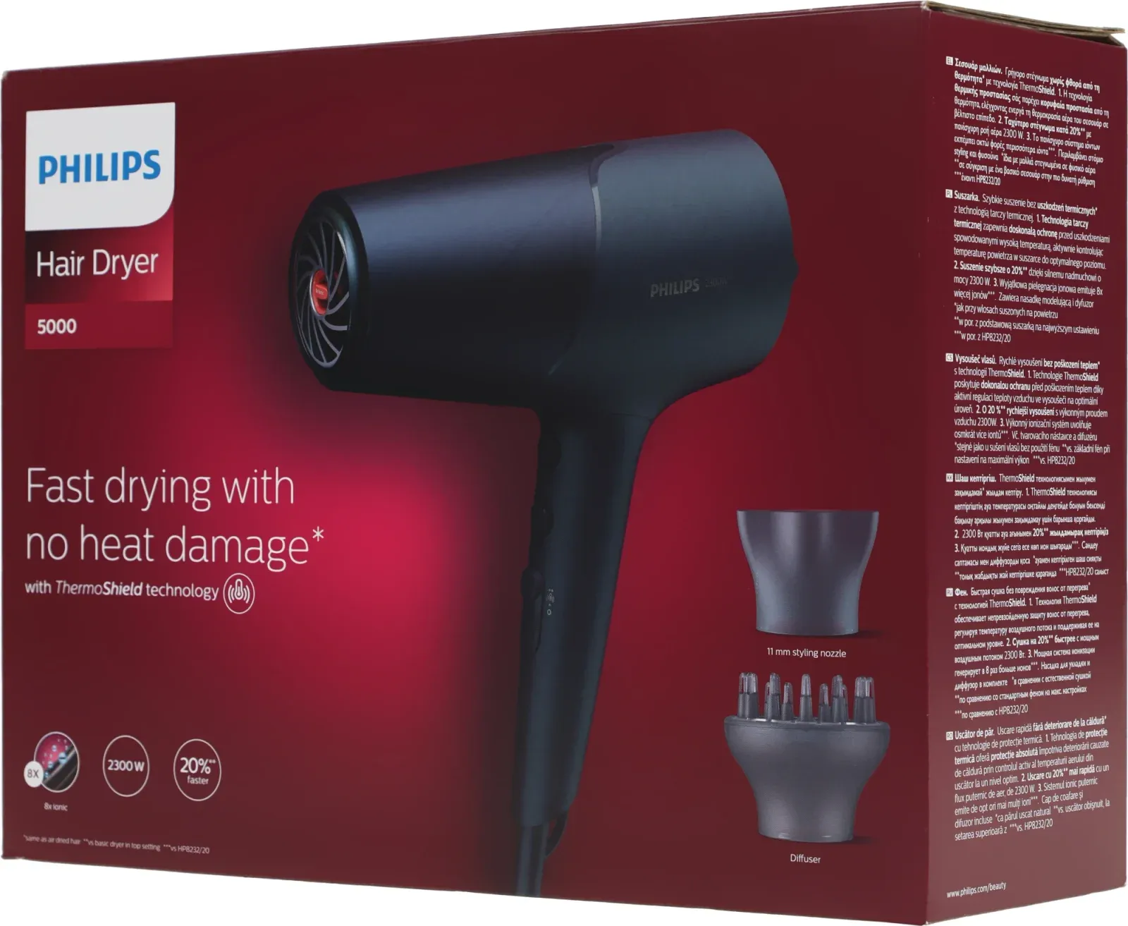 Фен Philips BHD510/00 2300Вт синий - фото 1