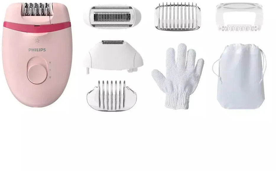 Эпилятор Philips BRE285/00 скор.:2 насад.:5 от электр.сети розовый/розовый - фото 5