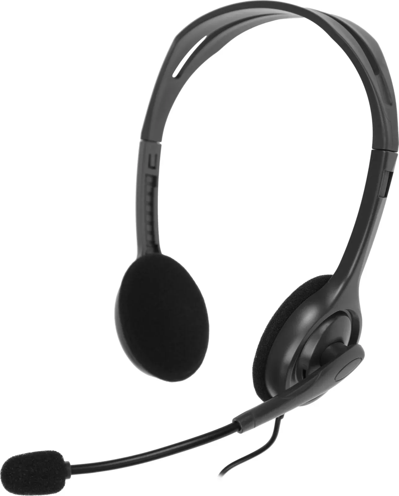 Гарнитуры наушники с микрофоном LOGITECH H110 темно-серый - фото 1