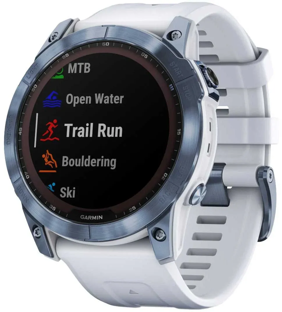 Смарт-часы Garmin Fenix 7X 1.4 корп.синий рем.белый 010-02541-15 - фото 3
