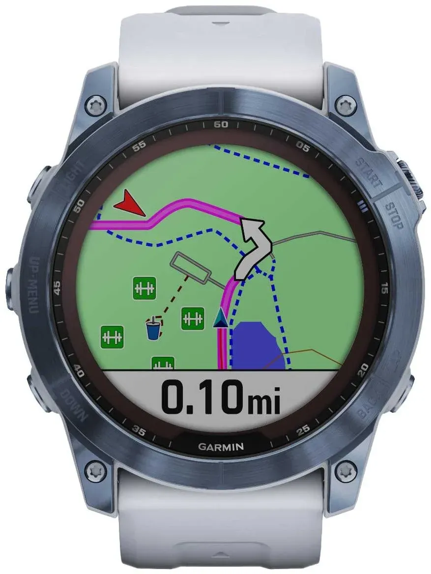 Смарт-часы Garmin Fenix 7X 1.4 корп.синий рем.белый 010-02541-15 - фото 7