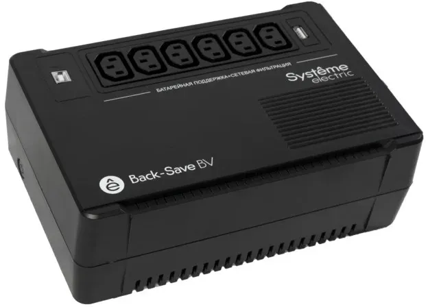 Источник бесперебойного питания Systeme Electriс BV BVSE600I 360Вт 600ВА черный - фото 2