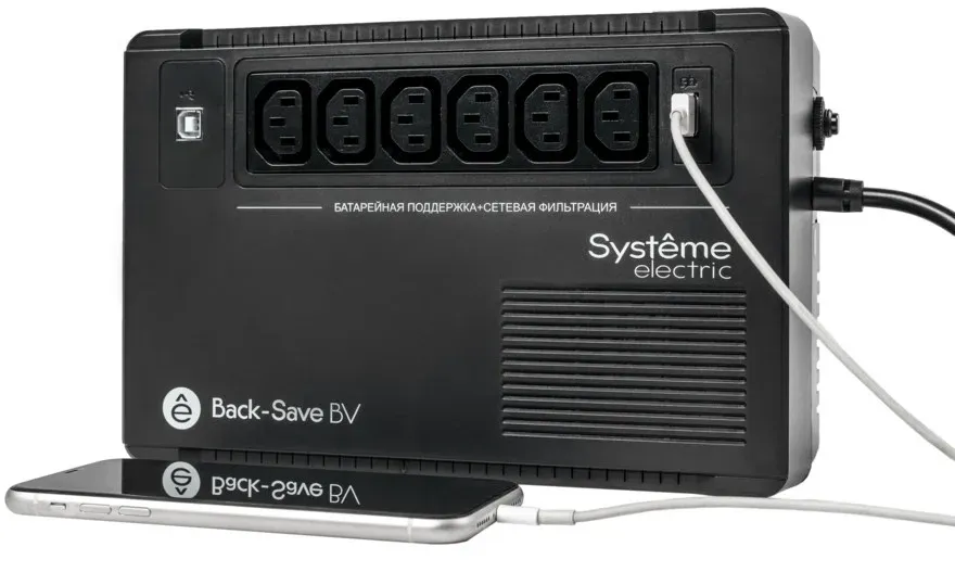 Источник бесперебойного питания Systeme Electriс BV BVSE800I 480Вт 800ВА черный - фото 8