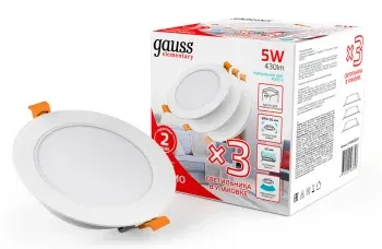Светильник Gauss Elementary Downlight 5Вт 4000K белый круглый 9100420205T - фото 5