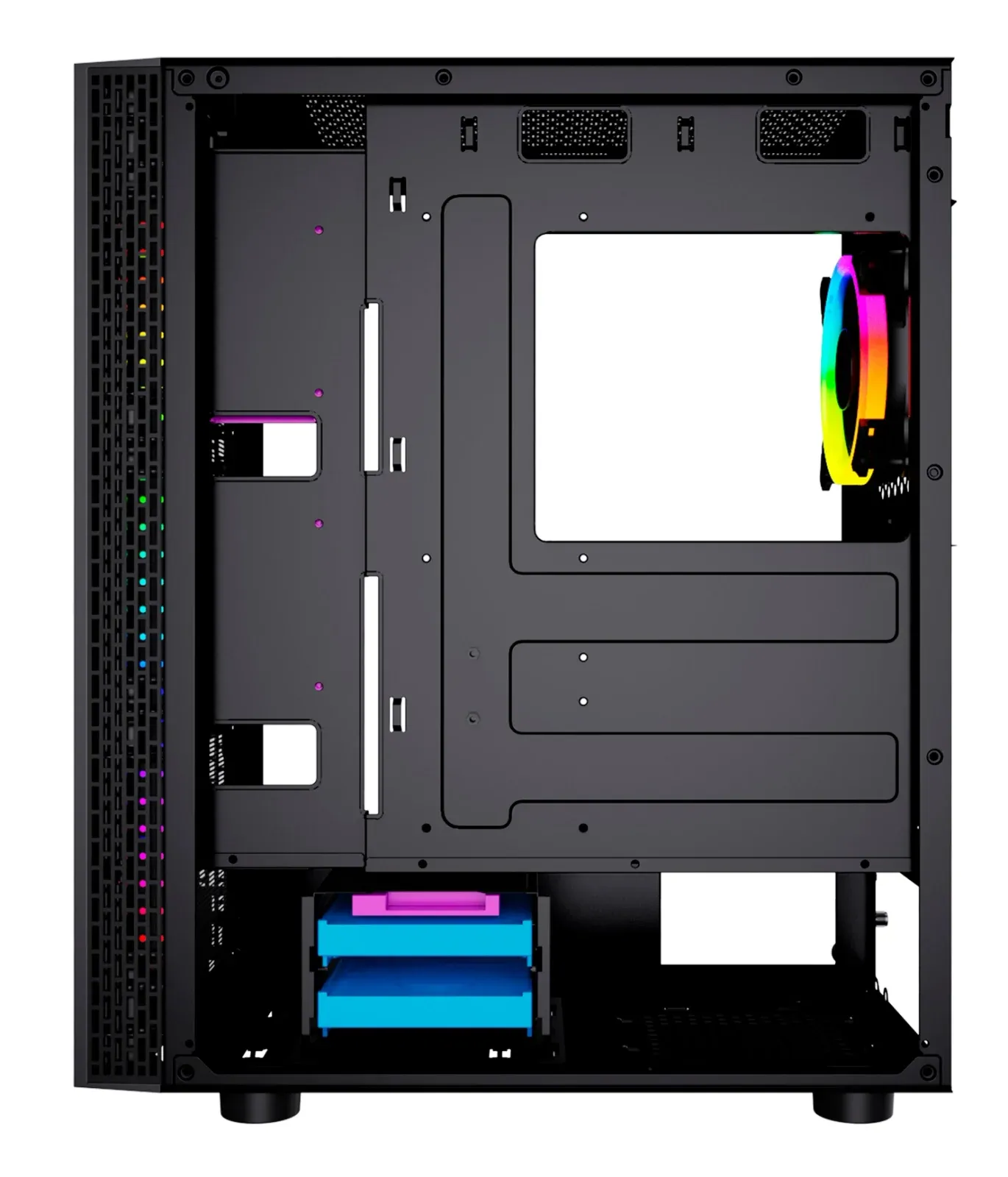 Корпус GMNG GG-CC120 черный без БП ATX 5x120mm 5x140mm 2xUSB2.0 1xUSB3.0 audio bott PSU - фото 7