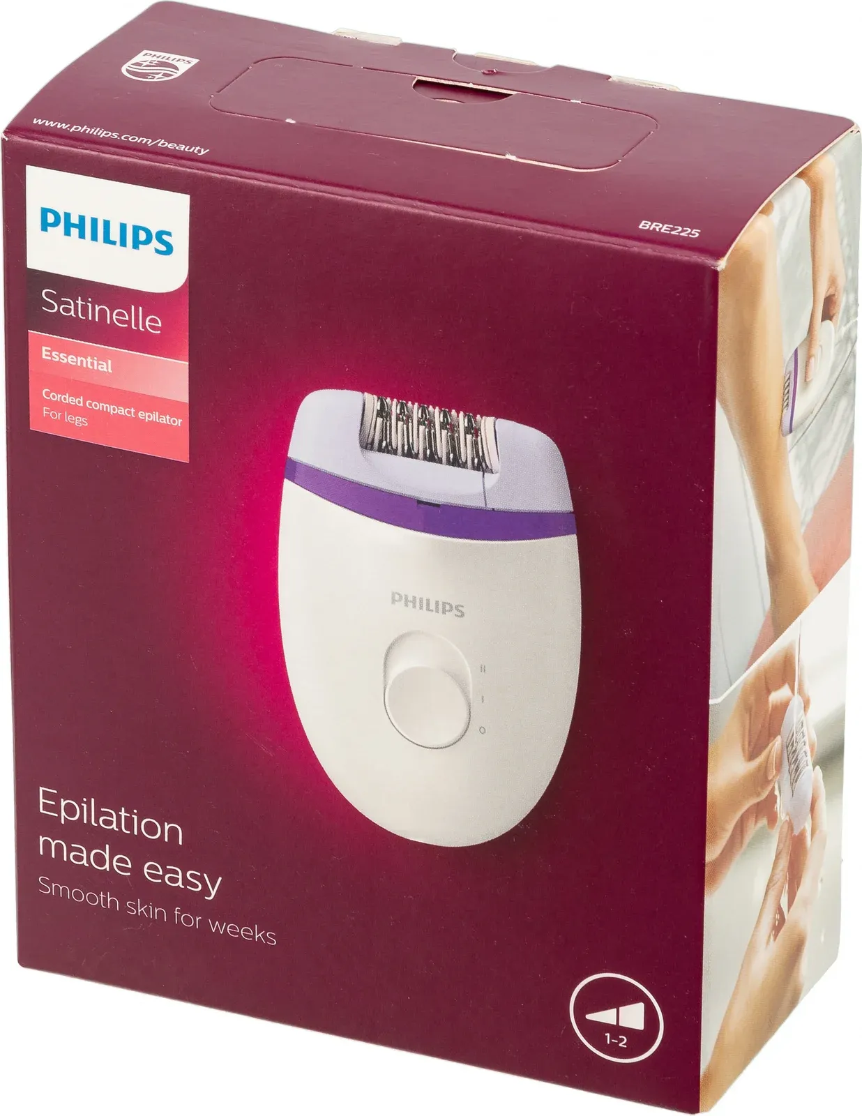 Эпилятор Philips BRE225/00 скор.:2 от электр.сети белый/фиолетовый - фото 4