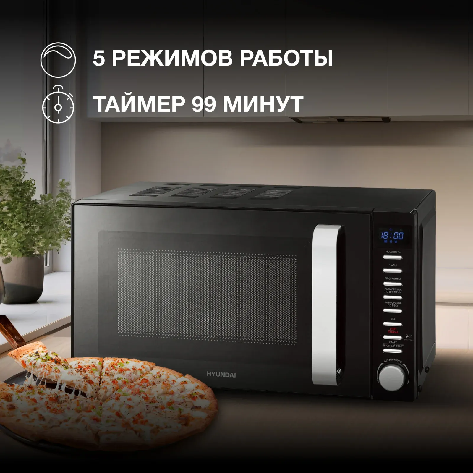 СВЧ HYUNDAI HYM-D3034, 20 л - фото 3