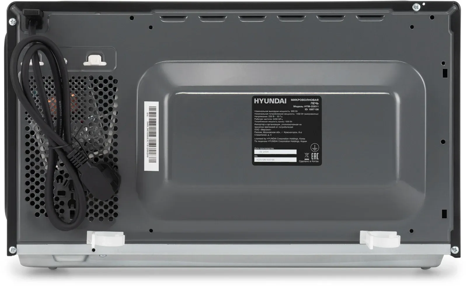 Микроволновая Печь Hyundai HYM-D3011 25л. 900Вт черный, 25 л - фото 7