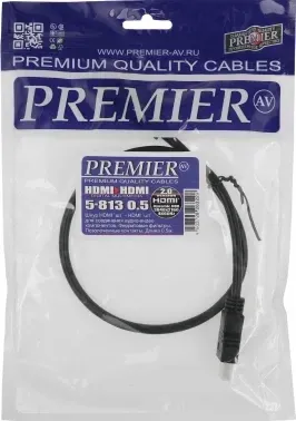 Кабель аудио-видео Premier 5-813 HDMI m/HDMI m 0.5м. феррит.кольца позолоч.конт. черный 5-813 0.5 - фото 5