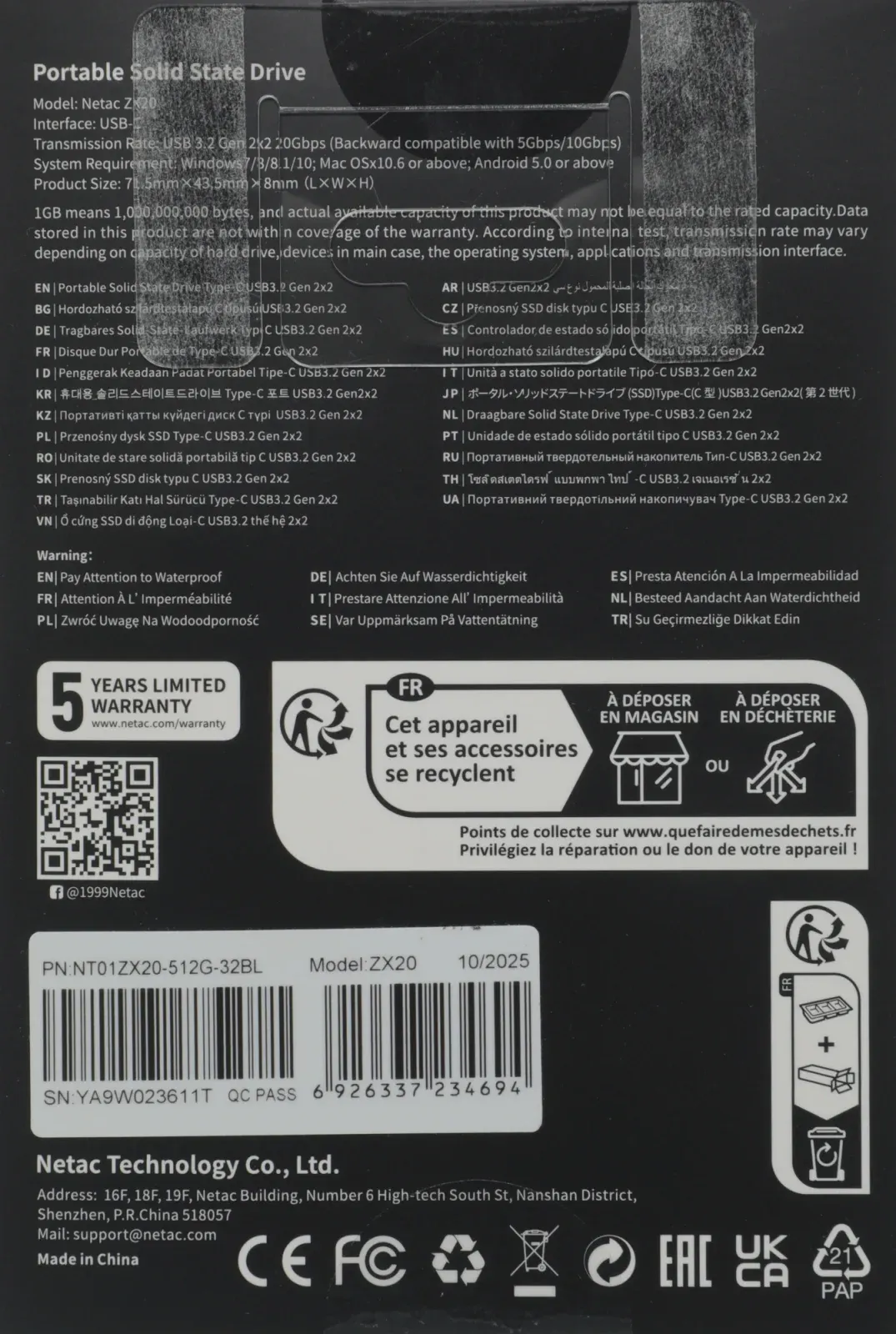 USB NETAC NT01ZX20-512G-32BL синий - фото 4