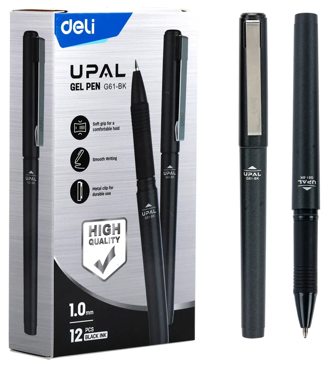 Ручка гелев. Deli Upal EG61-BK черн d=1мм черн. черн. - фото 5