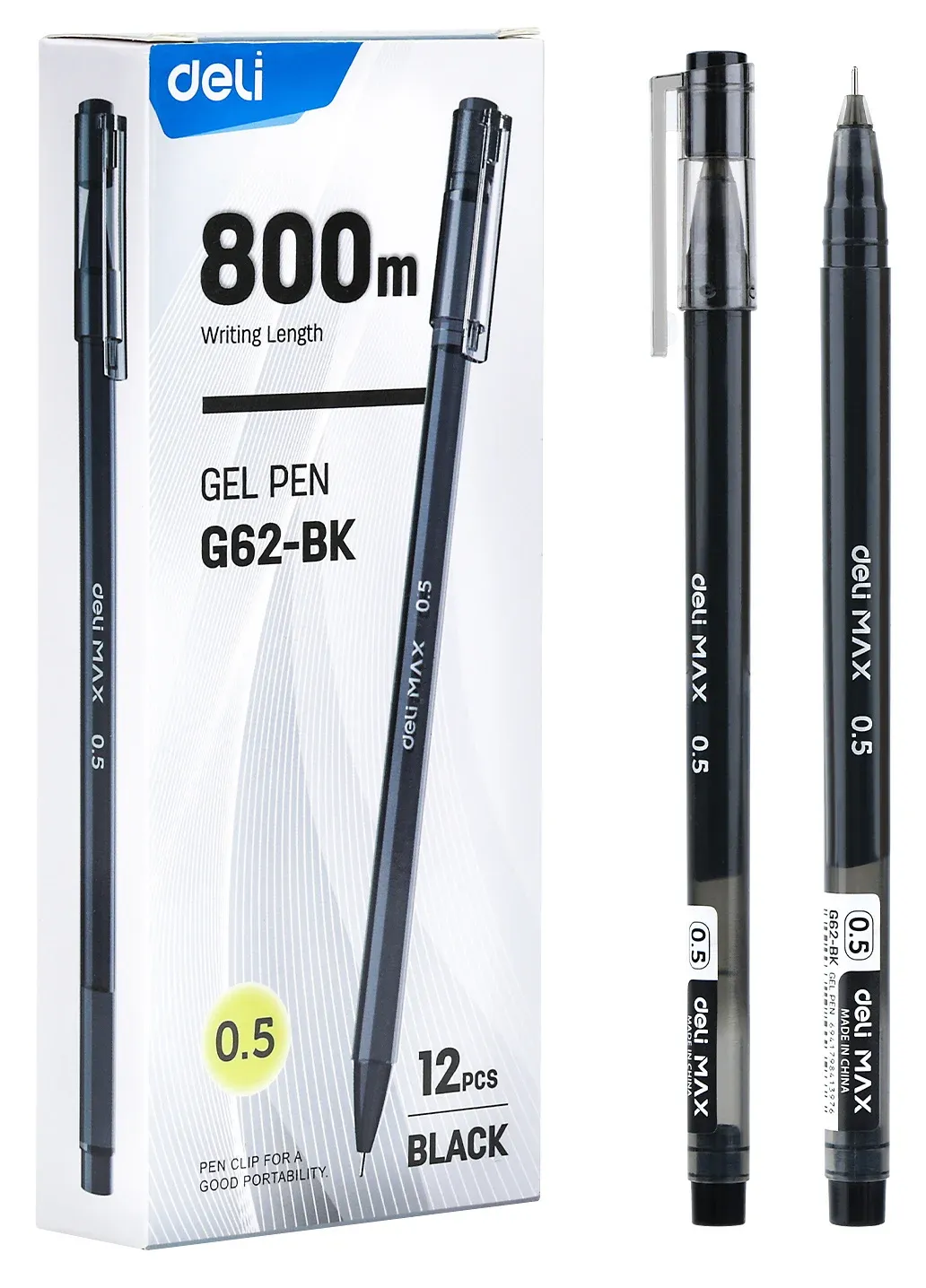 Ручка гелев. Deli MaX EG62-BK черн d=0.5мм черн. черн. - фото 4