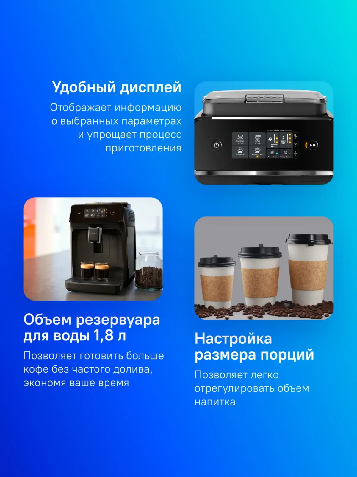 Кофемашина Philips Series 2200 EP2230/10 1500Вт черный - фото 5