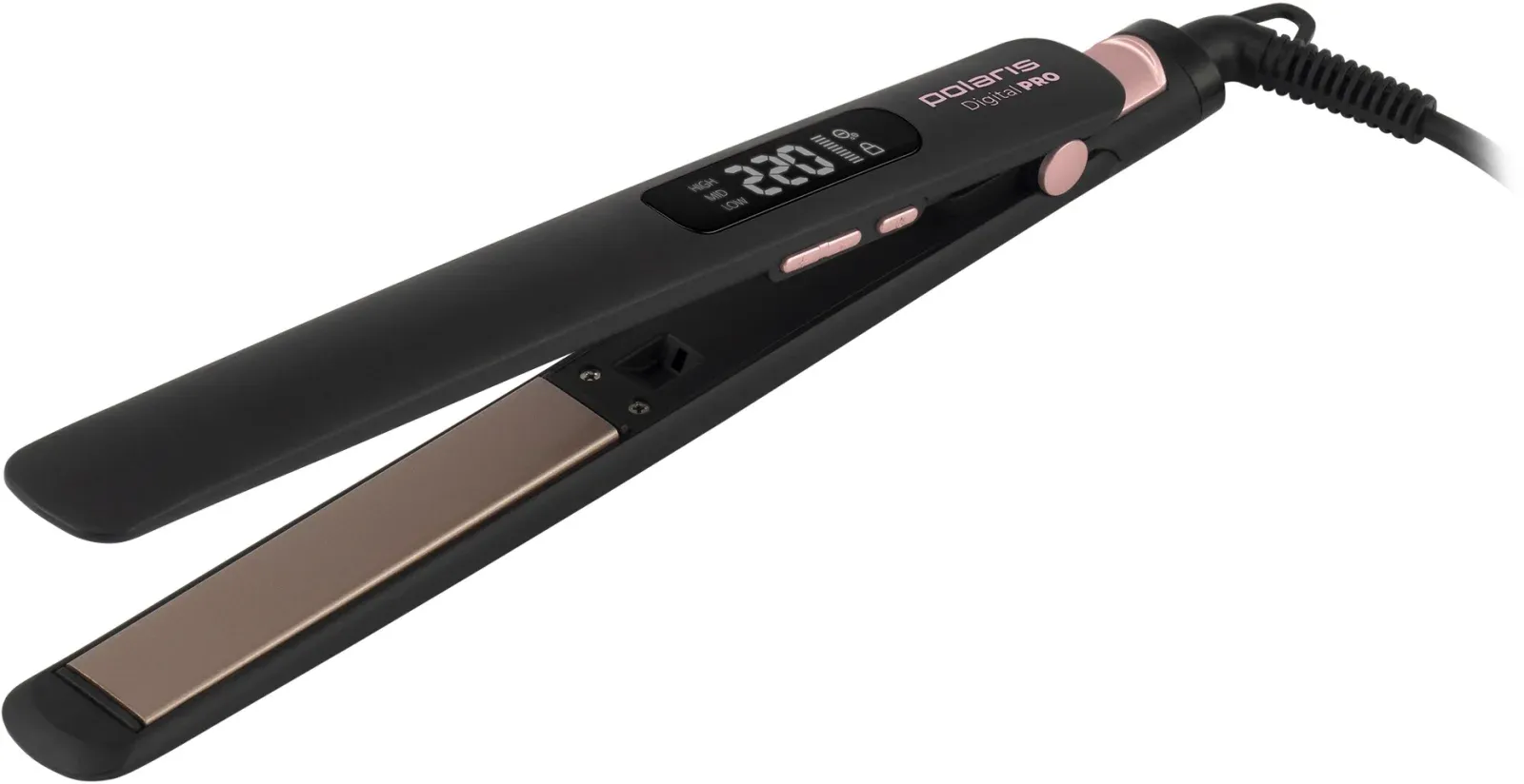 Выпрямитель Polaris PHS 5012KT UltraSlim Digital Pro 45Вт черный/розовый макс.темп.:220С покрытие:керамическое PHS 5012KT - фото 1