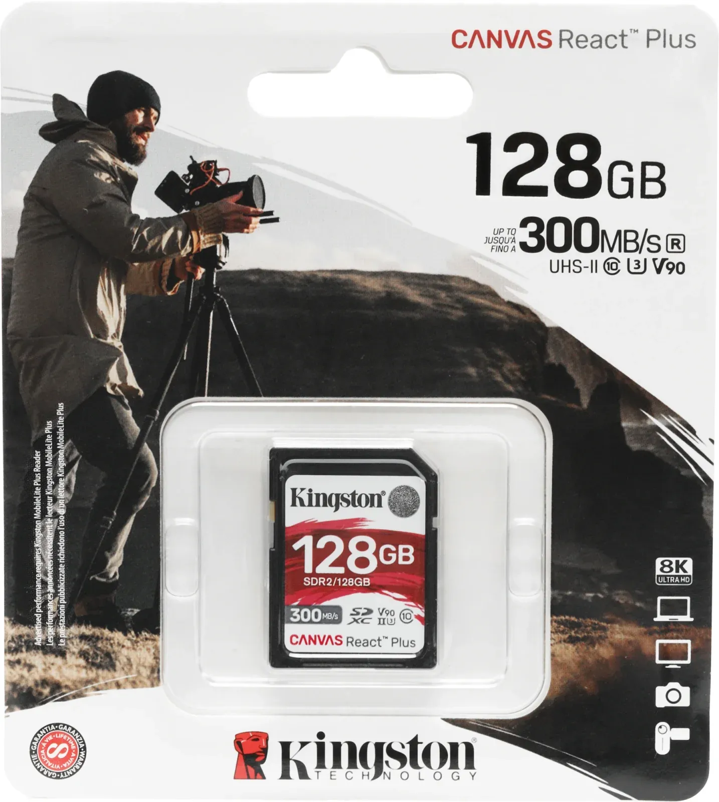 Флеш карта SDXC 128GB Kingston SDR2/128GB Canvas React Plus w/o adapter - фото 1