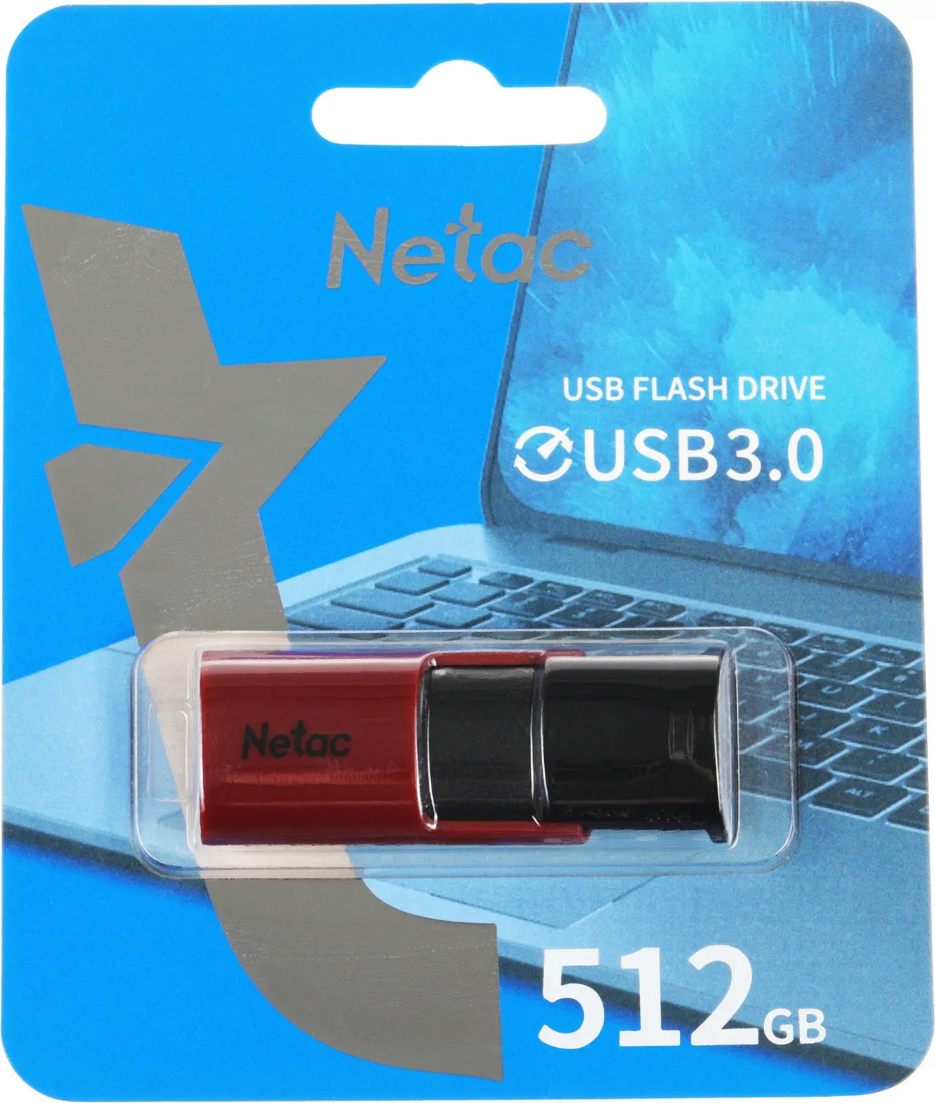 Флеш Диск Netac 512Gb U182 NT03U182N-512G-30RE USB3.0 красный/черный, 512 ГБ - фото 3