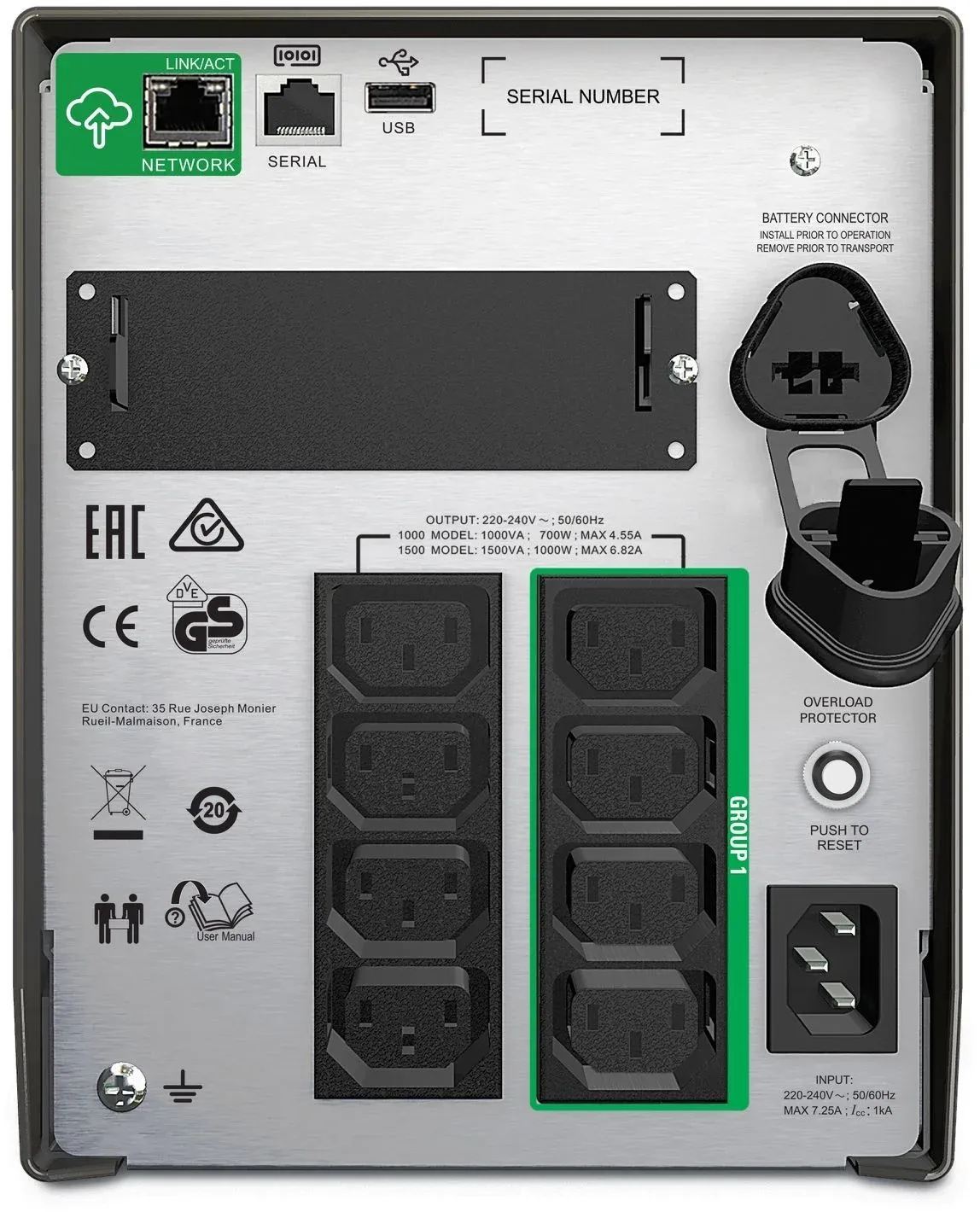 Источник бесперебойного питания APC Smart-UPS SMT1500IC 1000Вт 1500ВА черный - фото 2