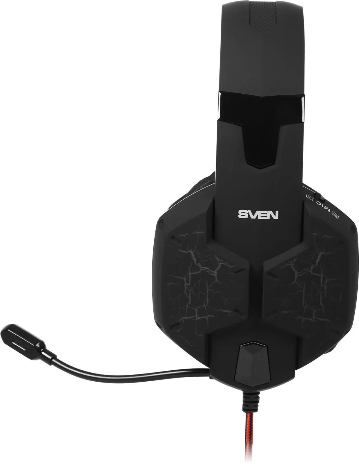 Наушники с микрофоном Sven AP-U988MV черный/красный 2.2м мониторные оголовье - фото 3